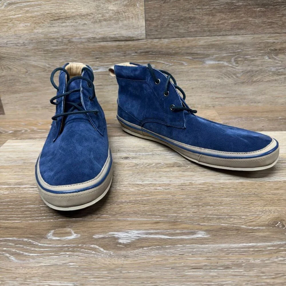 John Varvatos Redding Blue Suede Chukka Boots Men's Size 9.5